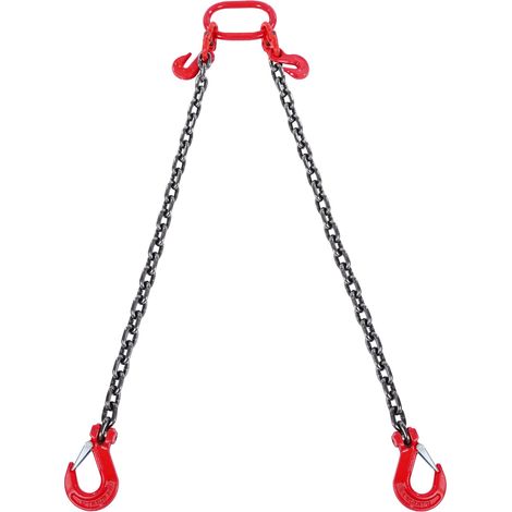 VEVOR Imbracatura a catena di sollevamento a 2 bracci con ganci e regolatori, 10 mm x 180 cm, Capacita carico 5000 kg, Grado 80 per carrello elevatore, Paranco a motore, Banchina, Cantiere, Fabbrica (1/5)