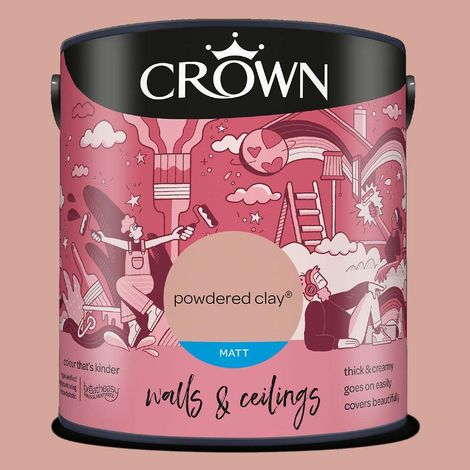 CROWN WALLS AND CEILINGS MATT POWDERED CLAY 2.5L