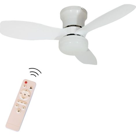 Ventilador Pequeño de Techo 20W LED Regulable con Mando – 12W Motor DC