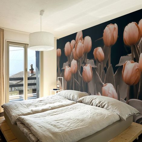 Papier peint dames parmi les fleurs - 250 x 193 cm (1/4)