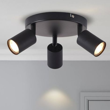 spots GU10 noirs, éclairage de chambre et cuisine, barre lumineuse de style industriel (ampoules non incluses) (1/4)