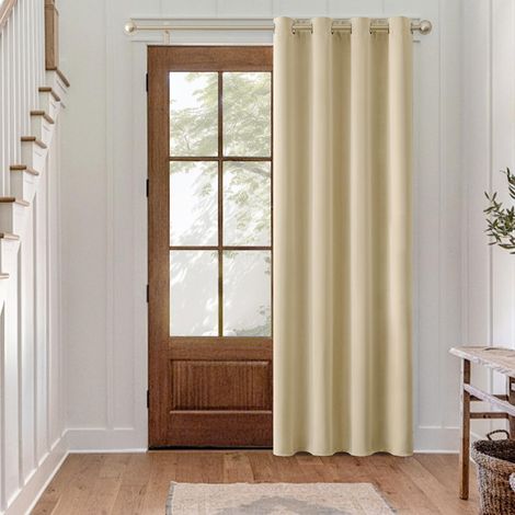 Rideau Occultant Thermique Salon Oeillets Lot de 1 140x260cm Beige (1/5)