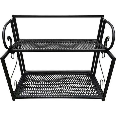 Etagère Rangement Douche, Étagère En Fer À Deux Niveau Organisateur Panier, Panier Etagère Sous Etagère Panier De Rangement Pour Placards De Cuisine, Armoires, Étagères, Meubles Bas, Pour Sal (1/5)
