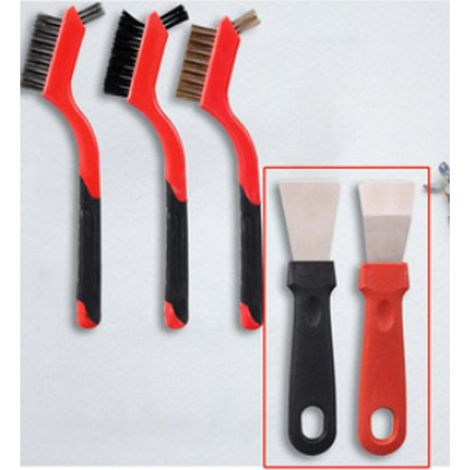 3-teiliges Mini-Edelstahlbürsten-Set mit ergonomischem Griff (1/3)