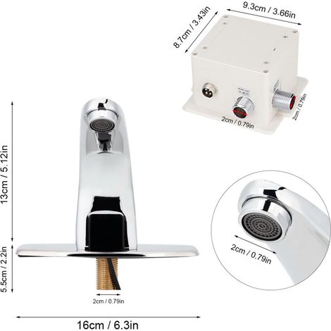 Robinet d'eau automatique à capteur G1/2 po, à entrée d'eau unique, avec boîtier de commande pour usage domestique (1/5)