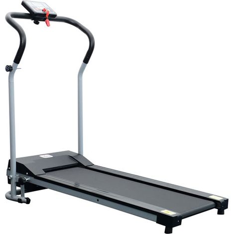Tapis de course Fitness électrique pliable - 1 à 10 Km/h - écran LCD multifonctions - puissance 500 W - gris clair noir (1/4)