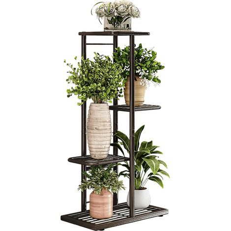 Pflanzenständer, Mehrstufiges Design, Robuste Metallkonstruktion, 4-stufiges Eisen (1/2)
