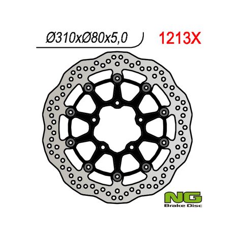 Disco de freno delantero NG para Kawasaki ZX6R 636 13-16, Z800 12-16, ZX10R 08-15, Z1000 15-16, ZZR1400 06-16, GTR1400 07-16, ZX14 07-15 (310X80X5) Flotante