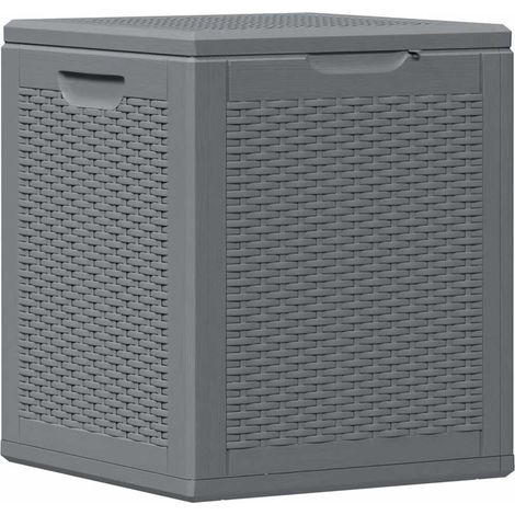 Boîte de rangement de jardin gris PP rotin 90 L