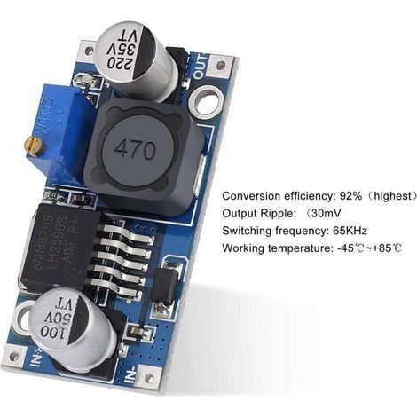 Bardusch-DC Convertitore DC Step-Down LM2596 Buck Converter da 3,2 V 40 V a 1,25 V 35 V Modulo di alimentazione regolabile 6 pezzi (1/4)