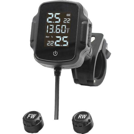 Système de surveillance de la pression des pneus de moto (TPMS) avec alarme de température des pneus et QC 3.0 (1/5)