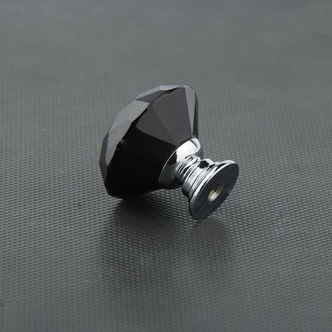 Set mit 15 30-mm-Kristallglas-Schranktürknöpfen für Schränke, Kleiderschränke, Schubladen, Wohnaccessoires mit 3 Schraubenlängen (Schwarz) (1/5)