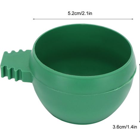 Bol de nourriture [PLASTIQUE ÉPAIS] - 15 Pièces Rondes pour Cage d'oiseaux - Résistant, Compact 5.2x3.6cm pour Aliments et Eau (1/5)