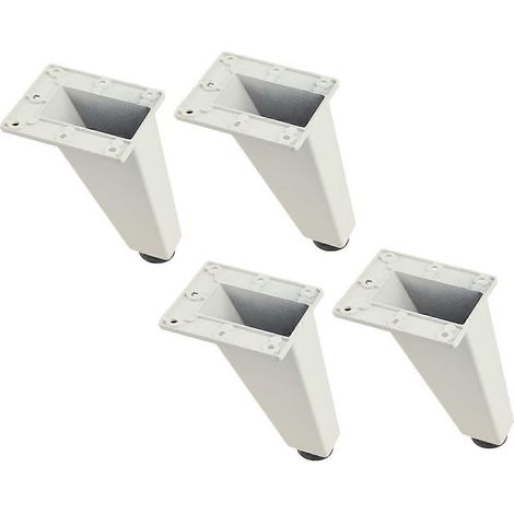 Quatre pieds de meubles réglables en aluminium, finition blanche, hauteur réglable, adaptés aux canapés, tables, armoires, etc. (1/5)