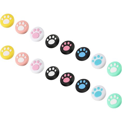 Capuchons de Pouce Multicolores Lot de 16 Protections en Silicone Antidérapantes Accessoires de Jeu pour Améliorer Plusieurs styles pour Joystick de Manette Plusieurs styles (1/5)