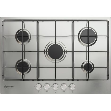Indesit THP 752 IX/I 1 piano gas inox 75cm 5 fuochi griglie smaltate. Colore del prodotto: Acciaio inox, Posizionamento dell'apparecchio: Da incasso, Dimensione della larghezza del pi... - THP752IX/I1 (1/5)