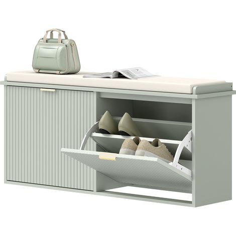 Elegant Ten Shoe Bench,  Top Seat - Green (1/5)