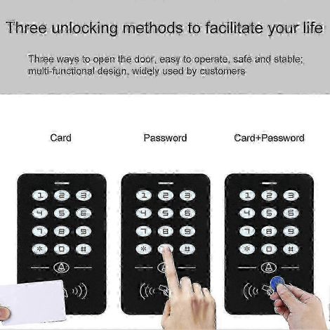 Système de contrôle d'accès RFID par mot de passe 2025 A1, 1 000 cartes, 11,5 × 7,3 × 2 cm, noir/argent (1/5)