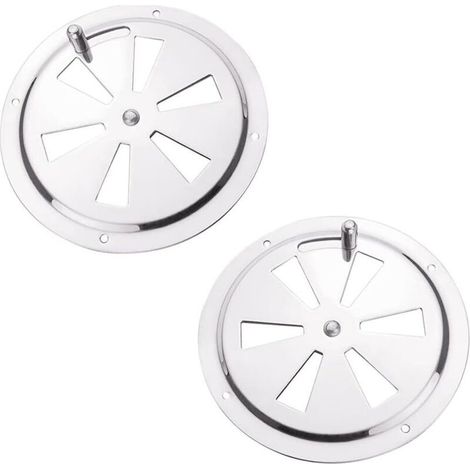 Grille de ventilation ronde 2 pièces grille de ventilation en acier inoxydable grille de ventilation en acier inoxydable grille de sortie d'air grille de ventilation 125 mm, ouverture (1/5)