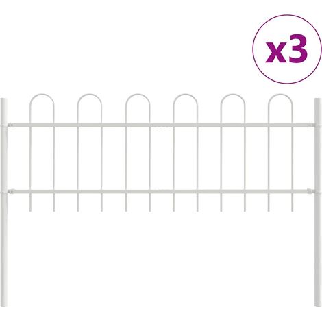 Clôture de jardin 3 pcs Blanc 5,1 x 0,6 m (1/5)