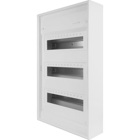 Tableau de distribution en saillie, 3 rangées, boîtier électrique blanc 36 modules Hager Volta 3x12 VA36BN (1/5)