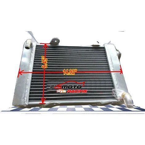 Radiateur, Aluminium, 15" x 9,5" x 1,8", Compatibilité pour Go Karts, Construction entièrement en aluminium, Bouchon de radiateur inclus