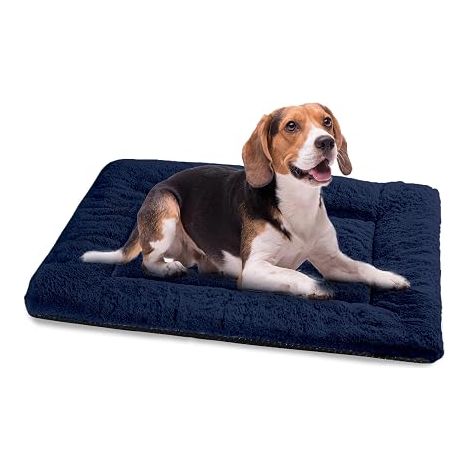 Panier Chien, Tapis Chien Grande Taille, 90x60 cm Bleu Marine Matelas pour Chiens, Lavable, Coussin Chien Imperméable avec Dessous Antidérapant Dog Bed (1/3)