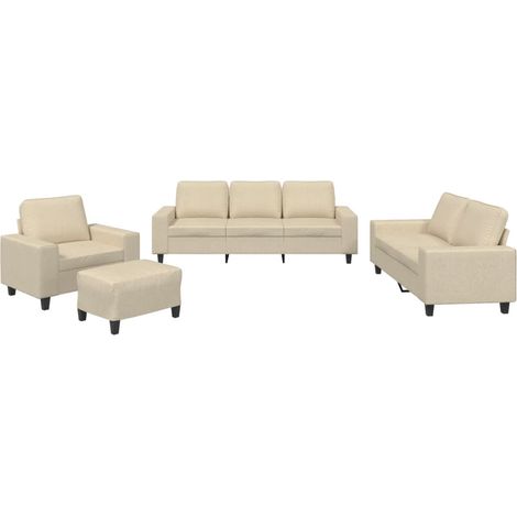 Maison Exclusive - Set di Divani 4 pz Crema in Tessuto