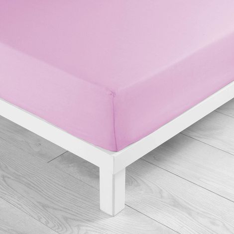 Douceur D'Intérieur - 1641308, Lenzuolo Con Angoli Matrimonia , 160 X 200 Cm , Jersey Uni , Jersey Unito , Rosa (1/3)