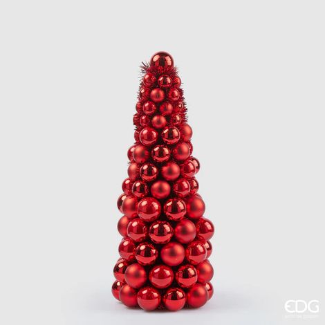 Albero di Natale con palline colore rosso, decorazione natalizia per interno -Piccolo