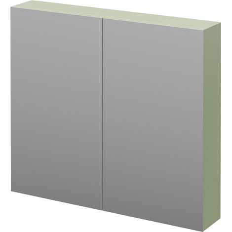 Napoli Olive Green 800mm Wall Mounted Mirrored Cabinet (1/5)