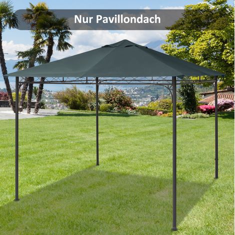 Ersatzdach für Pavillon 298x295 cm dunkelgrau Polyester mit PA-Beschichtung und Entwässerungslöchern (1/5)