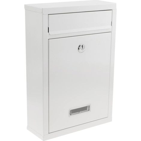 White colored metal mailbox for wall 215 x 82 x 315 mm (1/5)