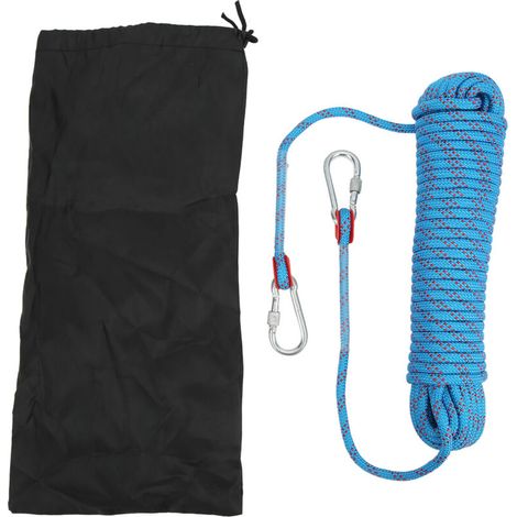 Corde statique 8mm pour escalade et alpinisme, 20m, idéale pour aventures en plein air et travaux arboricoles, bleue.