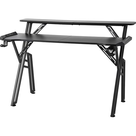Gaming Desk with LED Lights and Monitor Stand (1/3)