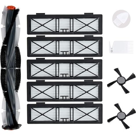 Kit de pièces de rechange compatible avec les robots aspirateurs Neato série D : D75, D80, D85 Connected, D3, D4, D5, D6, D7, D8, D9. Contient : 1 brosse combinée, 5 filtres, 2 brosses latérales et 1  (1/5)