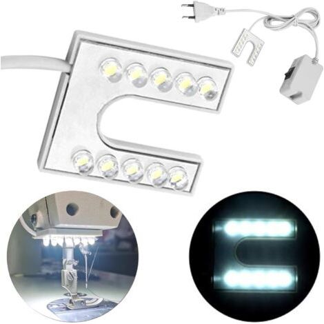 QORVA-Lampe de machine à coudre, avec base de montage magnétique pour l'artisanat, prise UE 110V-230V pour machine à coudre