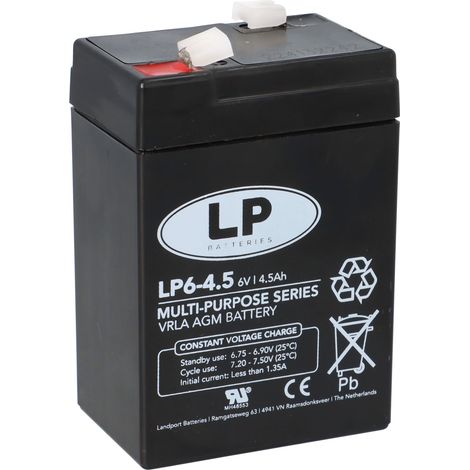 Landport Blei Akku LP6-4,5 6V 4,5Ah AGM T1 wartungsfrei