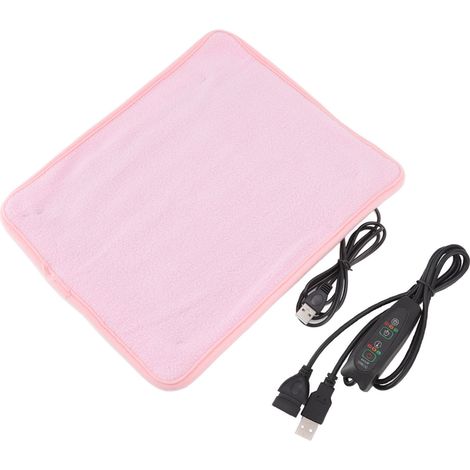 Coussin chauffant USB portable pour épaule cou jambe taille avec réglage de température multiniveaux et minuterie rose (1/5)