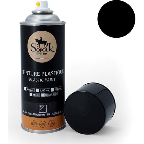 Pintura plástica de alta resistencia SOFOLK (Negro brillante): para auto, tablero de instrumentos, molduras de puerta, parachoques. (1/3)
