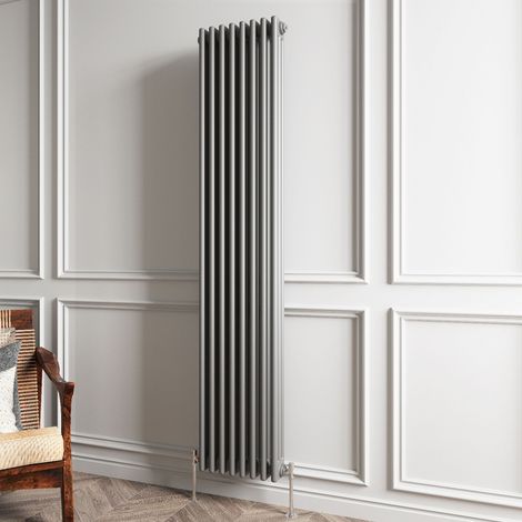 Biubiubath Traditional Cast Iron Style Radiator Vertical 3 Column Anthracite 1800x380mm