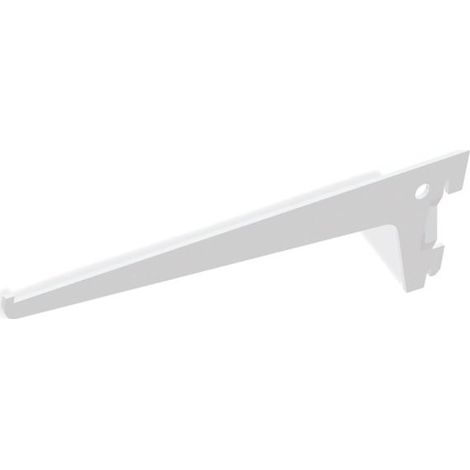 Emuca Soporte para estante de madera/cristal, perfil paso 50 mm, 300 mm, Acero, Blanco -