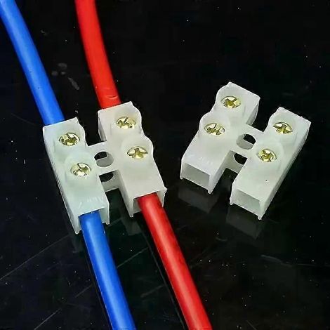 Lot de 20 borniers LED 2P/3P en plastique, connecteurs de câbles 10A, 2 entrées/2 sorties ou 3 entrées/3 sorties, connecteurs à vis pour éclairage décoratif (1/5)