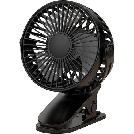 Ventilateur à pince rechargeable par USB, rotatif, silencieux, 3 vitesses réglables, A-- (1/5)