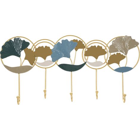 Appendiabiti da parete Polly con decori a foglia oro, blu e argento (1/5)