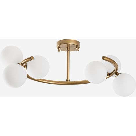 Moderne Deckenleuchte aus Metall und Glas, 6-flammig Luminar (1/5)