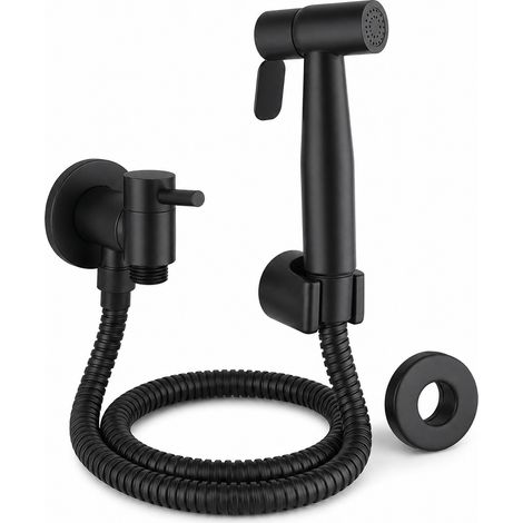 Doccetta WC Inox 3 Pezzi Silenziosa per Toilette Nera (1/5)