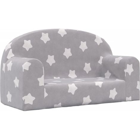 Canapé enfants 2 places,Sofa pour Salon,Banquette gris clair avec étoiles peluche douce CDS66075 (1/5)