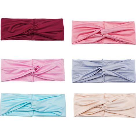 Bandeau De Sport En Tissu Extensible - Accessoire Anti-Transpiration Pour Yoga Et Fitness - Lot De 6 Couleurs Variées