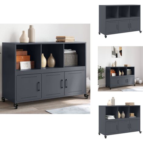 Buffet anthracite 100,5x39x72 cm acier laminé à froid - Buffet - Buffets - Armoire - Armoire Latérale (1/5)